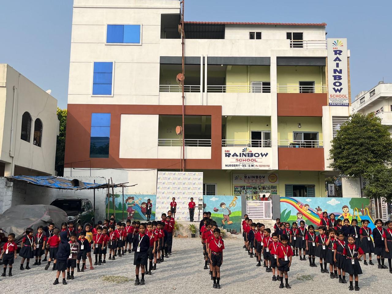 Children playing and learning at Sri Rainbow School